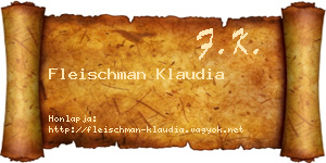 Fleischman Klaudia névjegykártya