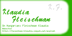 klaudia fleischman business card
